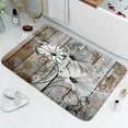 thumbnail image 2 of 4 Piece Grey Daisy Flower on Rustic Wooden Plank Country Style Shower Curtain Sets with Non-Slip Rugs, Toilet Lid Cover and Bath Mat, Shower Curtain with 12 Hooks, 2 of 3