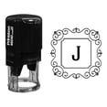 thumbnail image 1 of Printtoo R-40 Square Swirl Border Alphabet J Monogram Initial Office Stationary Self Inking Rubber Stamp, 1 of 3