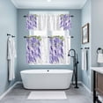 thumbnail image 4 of Purple Floral Kitchen Curtains Valances and Tiers Set of 3 Watercolor Purple Wisteria Leaf Tier Curtains and Valance with Rod Pocket for Small Windows, 27.5"x24", 4 of 9