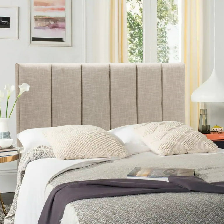 Andeworld Upholstered Headboard Queen Foldable Upholstered Headboard for Queen Bed Adjustable Height Oatmeal