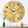 thumbnail image 2 of Designart 'Golden Floral Retro I ' Mid-Century Modern Wood Wall Clock, 2 of 5