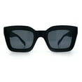 thumbnail image 5 of SA106 Womens Luxury Beveled Thick Horn Rim Rectangle Fashion Sunglasses Matte Black - Black, 5 of 8