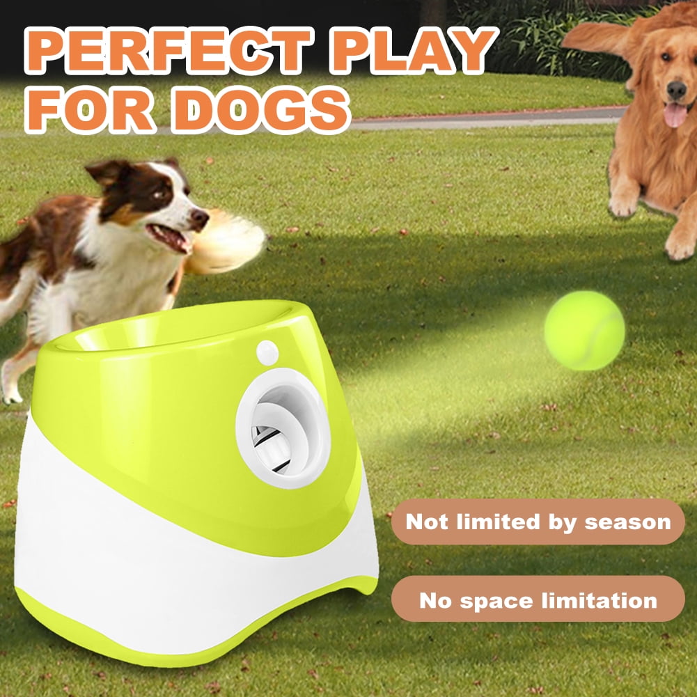 HBASD Automatic Dog Ball Launcher for Medium to Large Dogs, Interactive Dog Ball Thrower Mental Stimulation Dog Toys (Yellow)