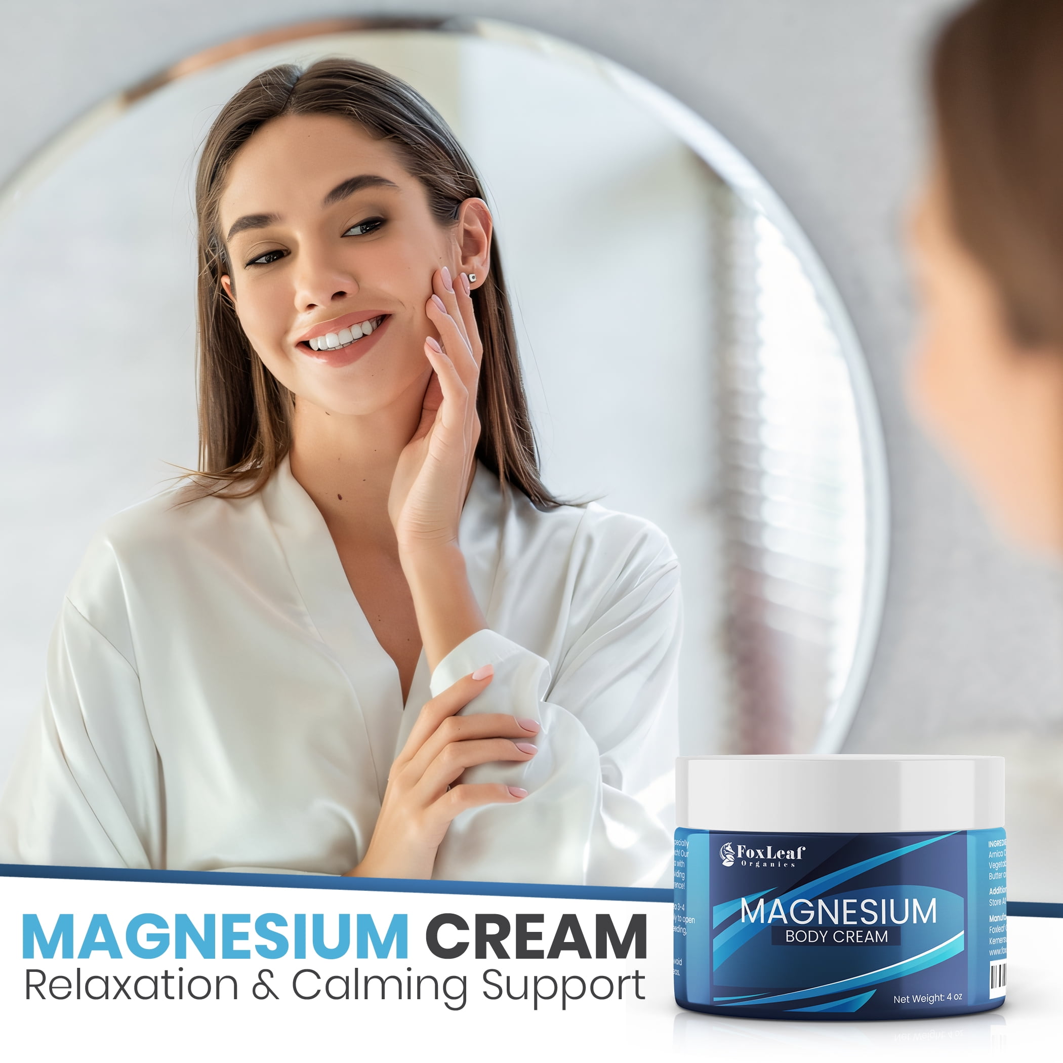 Magnesium Cream for Pain, Sleep, Restless Legs, Muscle Soreness, Cramps | Lavender | 4oz