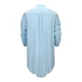 thumbnail image 4 of Mens Kaftan Thobe Cotton Linen Henley Shirt Long Sleeve Robe Casual Muslim Gown Kurta Sky Blue S, 4 of 9