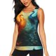thumbnail image 1 of Balery Red And Blue Fire Peacock Camiseta sin mangas estampada ligera para mujer, tops de entrenamiento sin mangas, camisetas de yoga transpirables de secado rápido.-Medium, 1 of 7