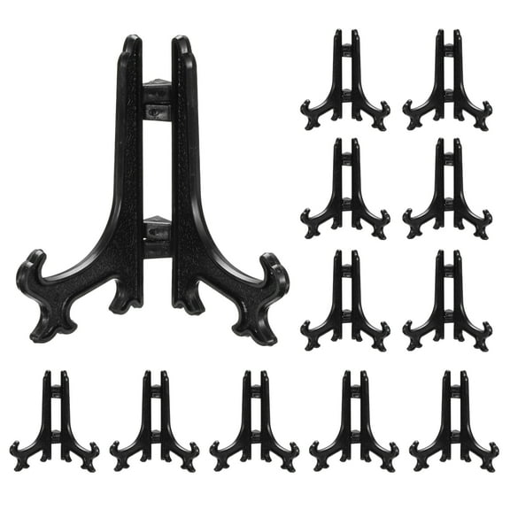 3" Acrylic Plate Stands for Display Stand Plate Holder Black 12Pcs