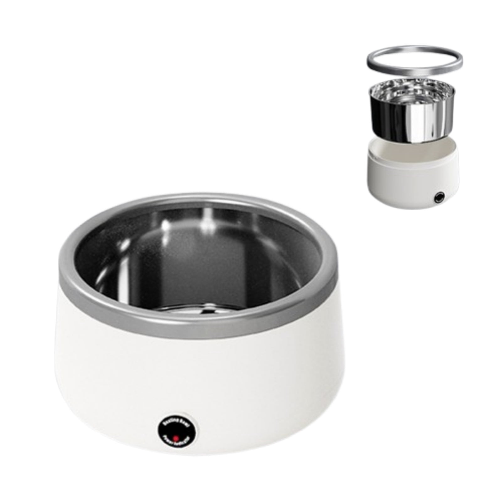 Nilvkv 3-in-1 Pet Yogurt Maker Adjustable Temperature Water Dispenser Food Warmer with Stainless Steel Bowl 16x16x16CM