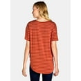 thumbnail image 5 of Time and Tru Women's Crewneck Tunic Tee with Short Sleeves, Sizes XS-XXXL, 5 of 5