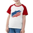 thumbnail image 3 of OKSALE Girls T Shirt Size 18-20 Plus Toddler Boys Short Sleeve Summer Clothes USA Stars Striped Printing Tshirts Casual Raglans Kids Girls Independence Day Outfits, 3 of 8