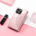 thumbnail image 6 of Jiahe Cover for iPhone 14 Pro Max Wallet Case PU Leather Mandala Flower Embossed with Card Holder Wrist Strap Kickstand Protective Lanyard Purse Cover for iPhone 14 Pro Max 6.7 Inch, Rosegold, 6 of 9