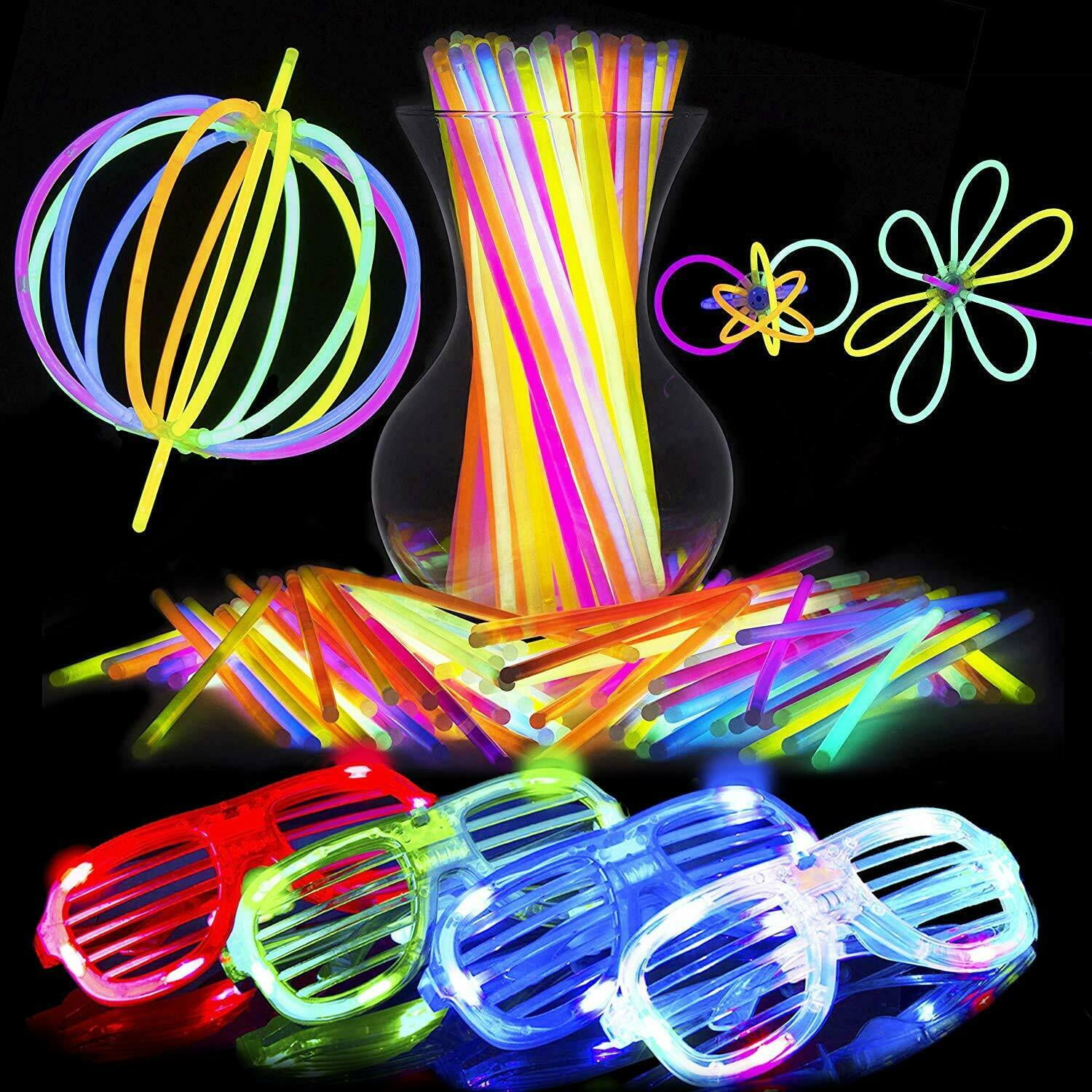 Glow Sticks Bulk 50ct Glow Eyeglasses, Glow In The Dark Rave Party Glasses  Birthday Wedding Favors Glow Party Supplies Christmas Halloween Decor
