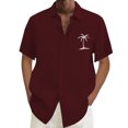 thumbnail image 4 of XIAOCHA Coconut Tree Print Hawaiian Shirt For Men Camp Collar Short Sleeve Summer Beach Button Down Top, 4 of 4