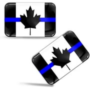 2 Silicone Sticker Canada Thin Blue Line Flag F 41