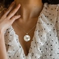 thumbnail image 5 of Flower Necklace Personalized Custom Photo Round Pendant Adjustable Stainless Steel Necklaces with Gift Box for Men Women Mothers Valentine's Jewelry Gift, 5 of 6