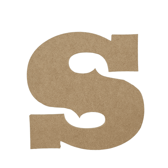 Wooden Letter Unfinished, Saddlebag Font, Craft Cutout