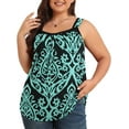 thumbnail image 2 of Daystry Plus Size Tank Tops for Women Loose Fit Lace Sleeveless Women's Summer Tanks F Black Green 2X, 2 of 13