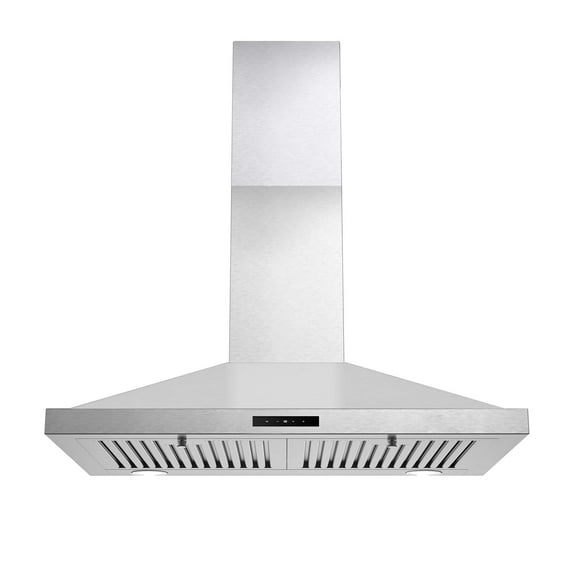 30" Stainless Steel Wall Mount Range Hood - 450 CFM, 3-Speed with LED Light, Dishwasher Safe Filters, 120V‌