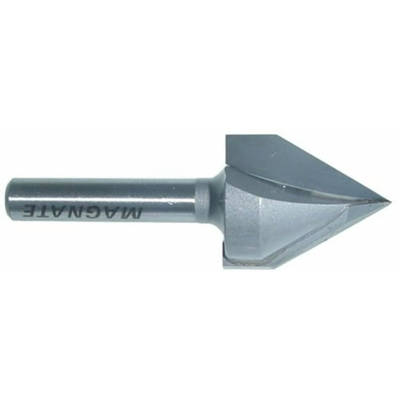 Magnate 712 V-Grooving Router Bit — 60 Degree; 3/4" Cutting Diameter; 1/4" Shank Diameter; 13/16" Cutting Length; 1-1/4" Shank Length