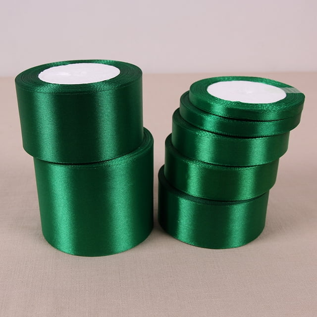 Cinta de satén verde de una sola cara de 6-10-15-20-25-40-50 mm, cinta para embalaje de regalos, decoración de tartas, fiestas de cumpleaños y Navidad