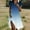 Blue, variant on Women T Shirt Dress Short Sleeve V Neck Asymmetrical Hem Dresses Gradient Graphic Print Swing A-Line Beach Sundress