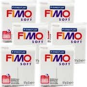 Fimo Soft Polymer Clay 2oz-White, Multipack Of 6-