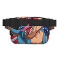 thumbnail image 3 of Fuzoiu Blue Dinosaur Print Unisex Square Double Layer Waist Bag,Crossbody Fanny Pack Travel Workout Accessory, 3 of 9