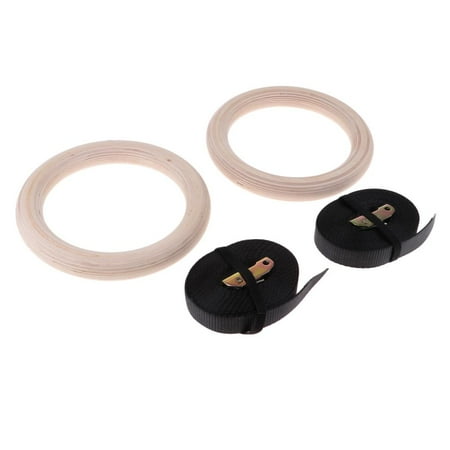 Heavy Duty Wooden Gymnastic s Pair Adjustable Strap for and indoor and outdoor Strength Training Hanging Equipment 28mm