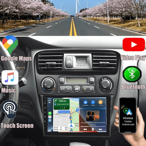 Car Stereo for Honda Accord 6th 1998-2002, 9 Inch Touch Screen Car Radio Bluetooth Wireless Carplay & Android Auto, Car Stereo with Backup Camera, WIFI, GPS Navigation, FM, SWC, Split Screen