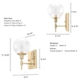 thumbnail image 6 of Hunter - Xidane 1-light Alturas Gold, Small Sconce Light, Dimmable, Mid Century Modern Style, for Bedrooms, Kitchens, Dining, Living Rooms - 19759, 6 of 7