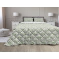 thumbnail image 1 of Botanical Comforter & Sham Bedding Set, Garden Blossoms Blackberry Branches Leaves Herbal Foliage Summer, 3 pcs Duvet Set Microfiber Filling Quilt, 5 Sizes, Lavender Blue Fern Green, by Ambesonne, 1 of 4