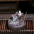 thumbnail image 5 of WHAMVOX Ceramic Backflow Incense Burner Five-pointed Star Purple Sand Backflow Censer, 5 of 8