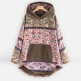 thumbnail image 2 of Veste pour Femmes Imprimé Floral Patchwork Manches Longues avec Capuche et Poches Grande Taille Confortable, 2 of 6