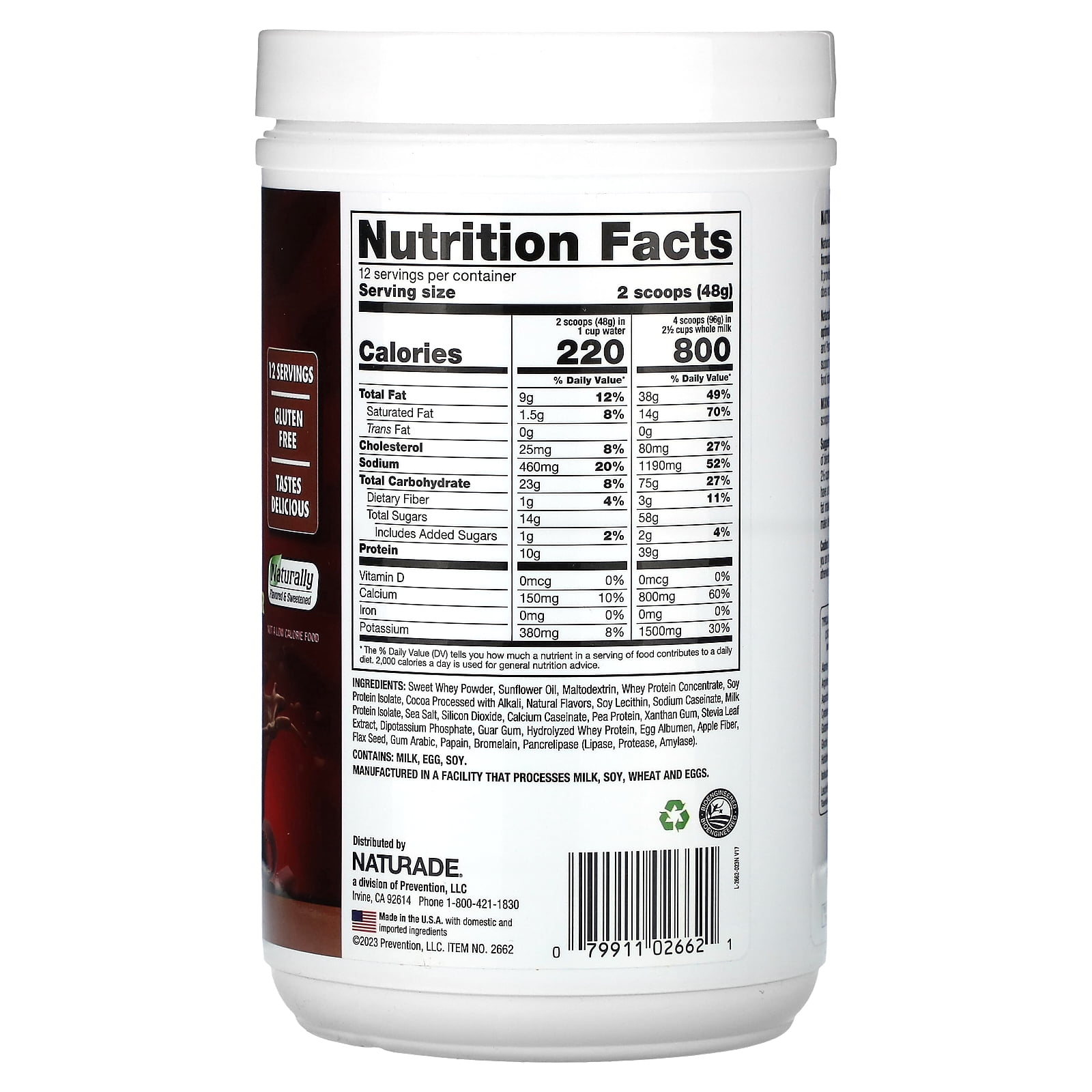 Naturade - All Natural Weight Gain Drink Mix - w/Carbohydrates & Protein - Chocolate, 20.3 Oz