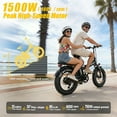 thumbnail image 3 of 1500W Peak Folding Electric Bike for Adults, 48V 25Ah UL 2849 Certified Battery, 20x4 Fat Tire E-Mountain Bicycle, Shimano 7-Speed, Rear Rack, Up to 30MPH, White, 3 of 11