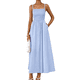thumbnail image 1 of Vestidos Largos de Verano para Mujer, Vestido Informal con Tirantes Finos, Fruncido, Corte A, y Fluido. Azul XXL, 1 of 7