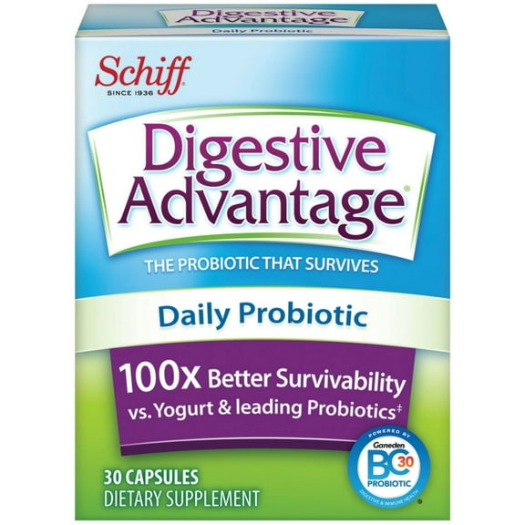 Digestive Advantage Daily Probiotic Capsules, 30 ct (Pack of 2)
