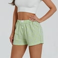 thumbnail image 3 of Women Y2K Plaid Shorts Elastic Low Rise Cute Pajama Boxer Shorts Summer Lounge Pj Sleep Short Bottom Sleepwear, 3 of 7