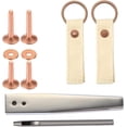 thumbnail image 4 of 100pcs Copper Rivet and Burr Washers for Leather Work #9 and #12 Brass Rivets Setter Install Setting Tool with Hole Punch Cutter Kit for Belts Wallets Collars Leather DIY Craft Supplies, 4 of 6