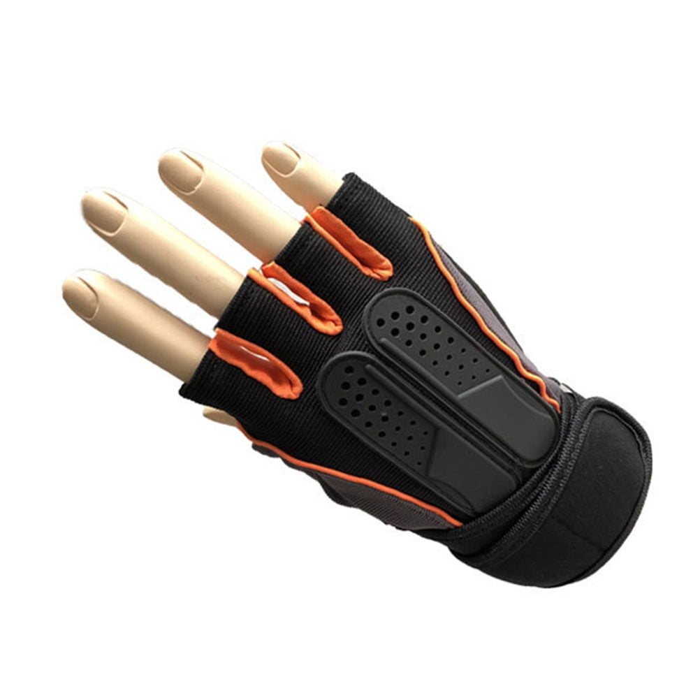 MLINS  Anti-slip Sports Gloves Orange for Palm Protective Pushing Miss
