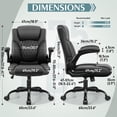 thumbnail image 2 of Brick Attic Leather Office Chair, Home Computer Desk Chairs with Ergonomic Back Support, 360°Swivel Free, Small Gaming Chair with Wheels and Adjustable Armrests,Black, 2 of 8