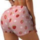 thumbnail image 1 of Balery Strawberries Pantalones cortos de entrenamiento estampados para mujer, sin costuras, ajustados, para gimnasio, yoga, correr, deportes, ejercicio activo, fitness.-Medium, 1 of 8