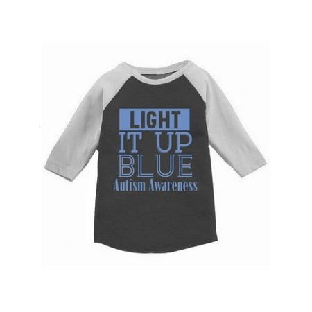 Awkward Styles Light It Up Blue Raglan Shirts for Kids Light It Up Blue Autism Awareness 3/4 Sleeve Tshirt Blue Autism Baseball Jersey Shirt for Kids Autism Awareness Gifts for Boys and (Best Gift For Athletic Girl)