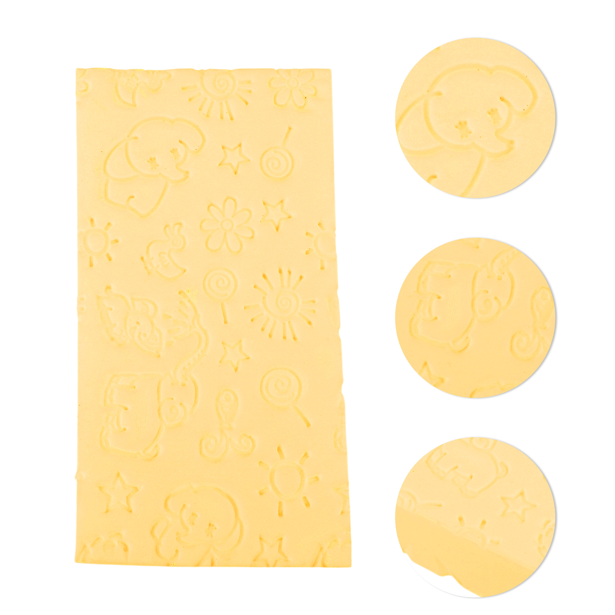 Unique Bargains Elephant Pattern Bath Sponge Body Scrubber 1 Pc Yellow