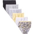 thumbnail image 1 of Fruit Of The Loom Womens 6 Pack Tag Free Cotton Brief Panties, 6, Assorted, 1 of 13