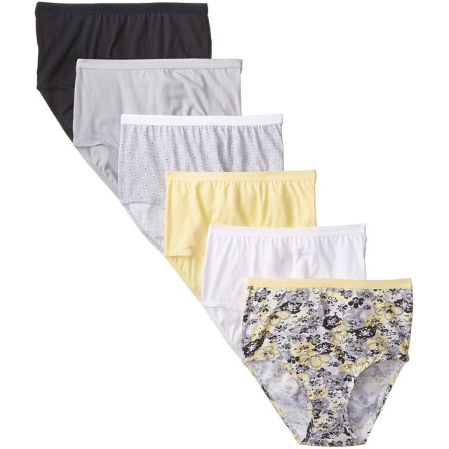 Fruit Of The Loom Culottes en Coton Assorties pour Femmes 6 Pack, 9, Assorties