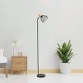 thumbnail image 4 of Simple Designs 55.91" Industrial Farmhouse Fusion Adjustable Cage Wire Accent Floor Lamp, Black, 4 of 9