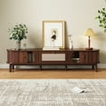 thumbnail image 3 of Noble House TV Cabinet with Bamboo Slat Doors & Rattan Drawers, Rustic Media Console Storage Solution, Natural, 3 of 9