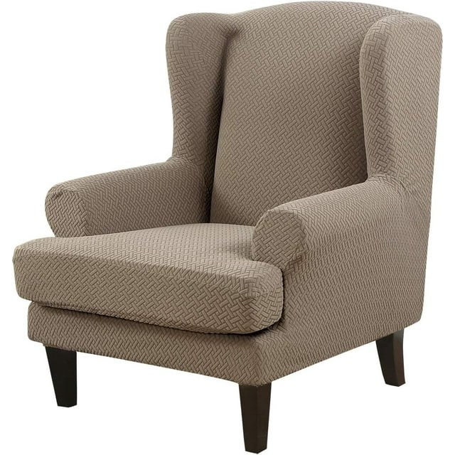 Wing Back Chair Covers with Arms Piece Slipcovers for Armchair Washable Stretch Print Pattern Wingback Chair Cover Furniture Protector Geometry