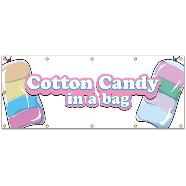 COTTON CANDY Advertising Vinyl Banner Flag Sign FAIR CARNIVAL FOOD 